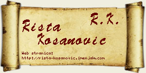 Rista Kosanović vizit kartica